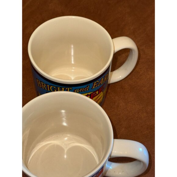 Set Of 2 Archives Coffee Mugs Bright & Early Old Glory Retro Patriotic Designs C - Picture 4 of 9
